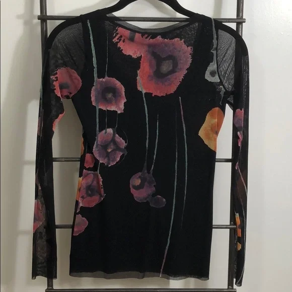 Black Floral Long Sleeve Top - Picture 3 of 7